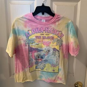 Disney’s Lilo and Stitch cropped tie dye t-shirt. Size small